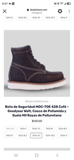 l NEW DOOB MOC-TOE 428 Café Safety Boots – Size 10 – Never Worn w/ Box