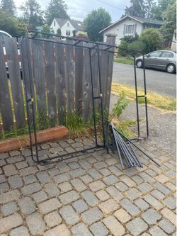 FREE Queen black metal bed frame with black metal slats