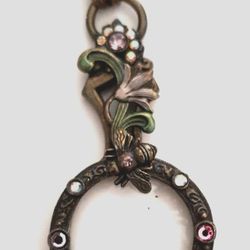 Vintage Sweet Romance Bumble Bee Magnifying Glass Pendant & Chain