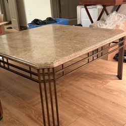 Marble Coffee Table – 40x40 – Heavy & Solid – Chip on Corner