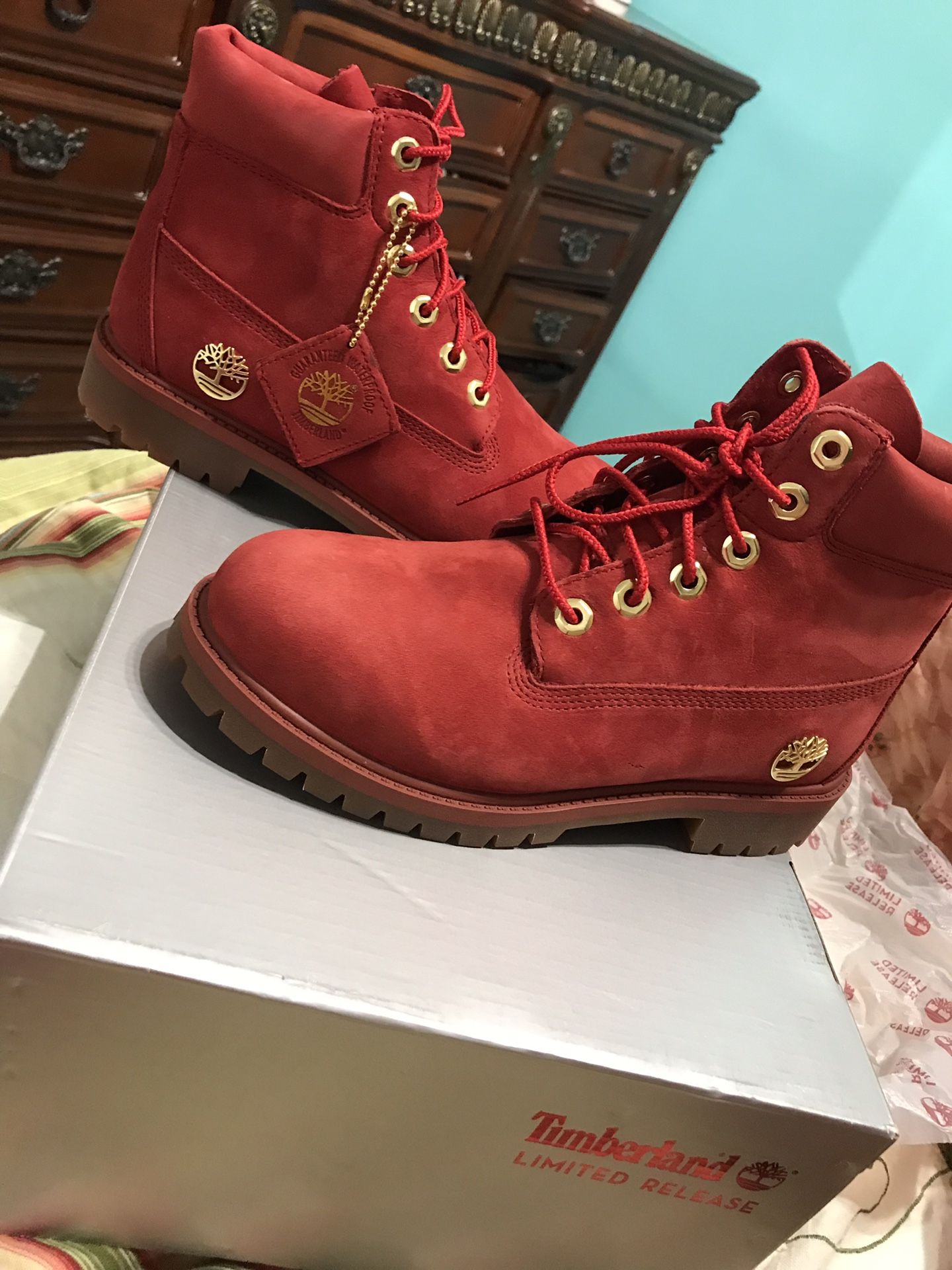 Brand New Limited Edition Timberlands RED