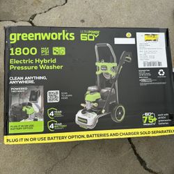 Greenworks Hybrid 60V 1800 PSI at 1.2 GPM Electric Cold Water Pressure Washer (contact info removed)T