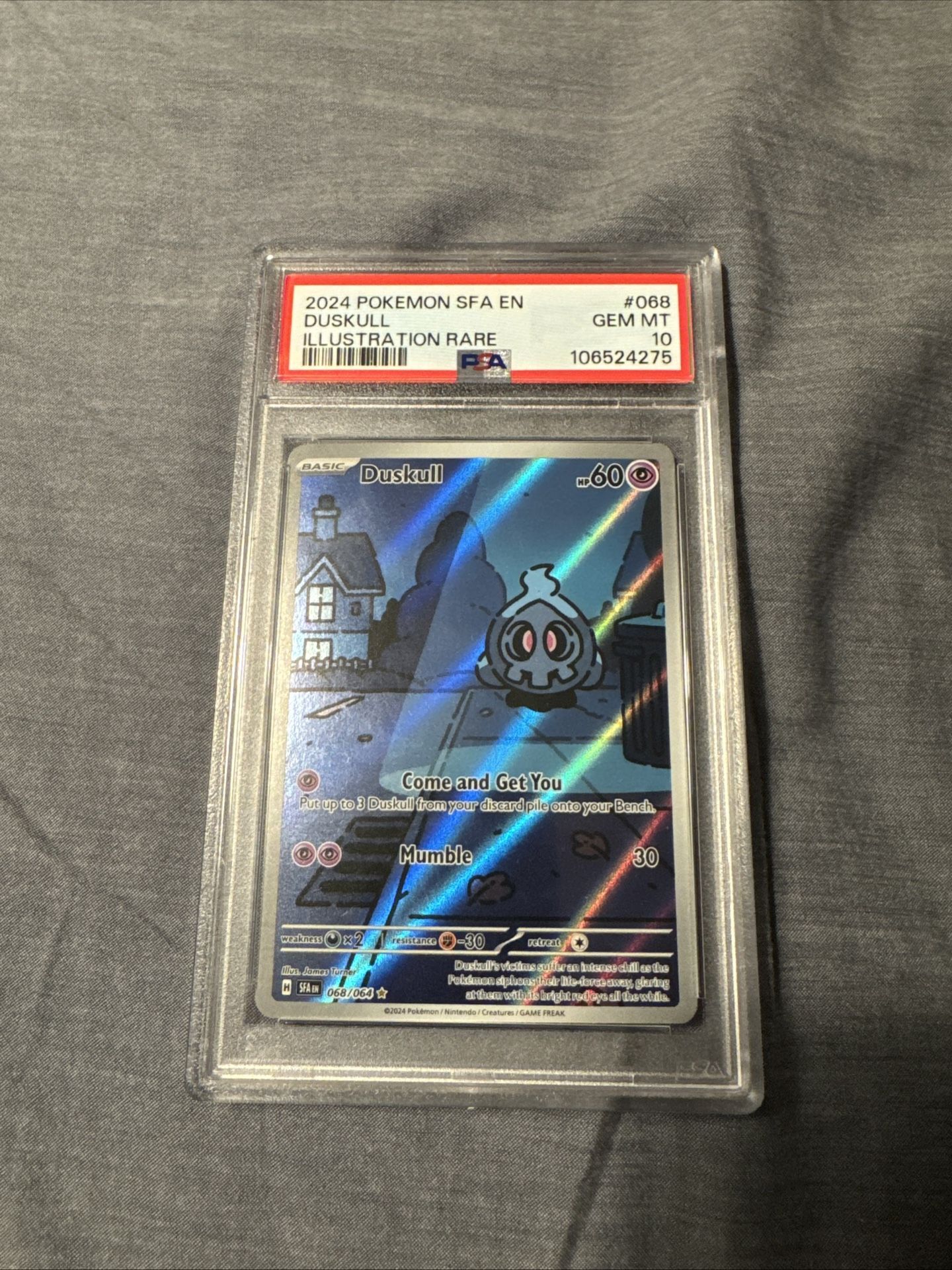 Duskull IR Shrouded Fable Card 68/64 PSA 10 Gem Mint Pokemon