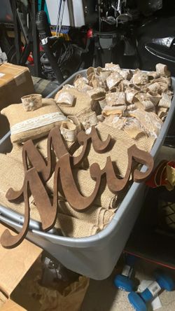 Burlap decorations.