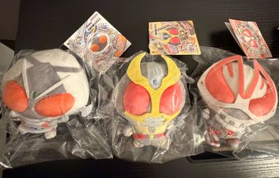 Official Bandai Kamen Rider Japan Exclusive Plush Lot (6) – New w/ Tags & Sealed