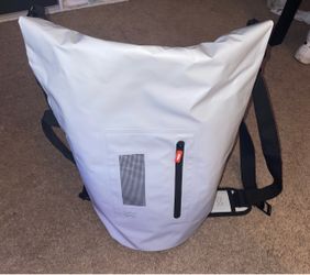 White Roll-Top Waterproof Dry Bag Backpack