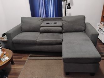 Couch L Shaped Grey 