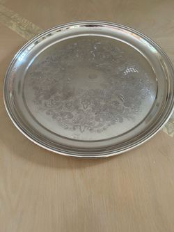 Silver plate tray large 18”