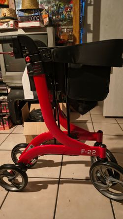 F-22 Four-Wheel Rollator Walker Red