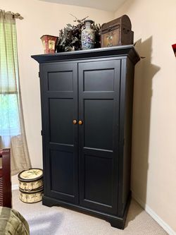 Black Wood Armoire with Double Doors