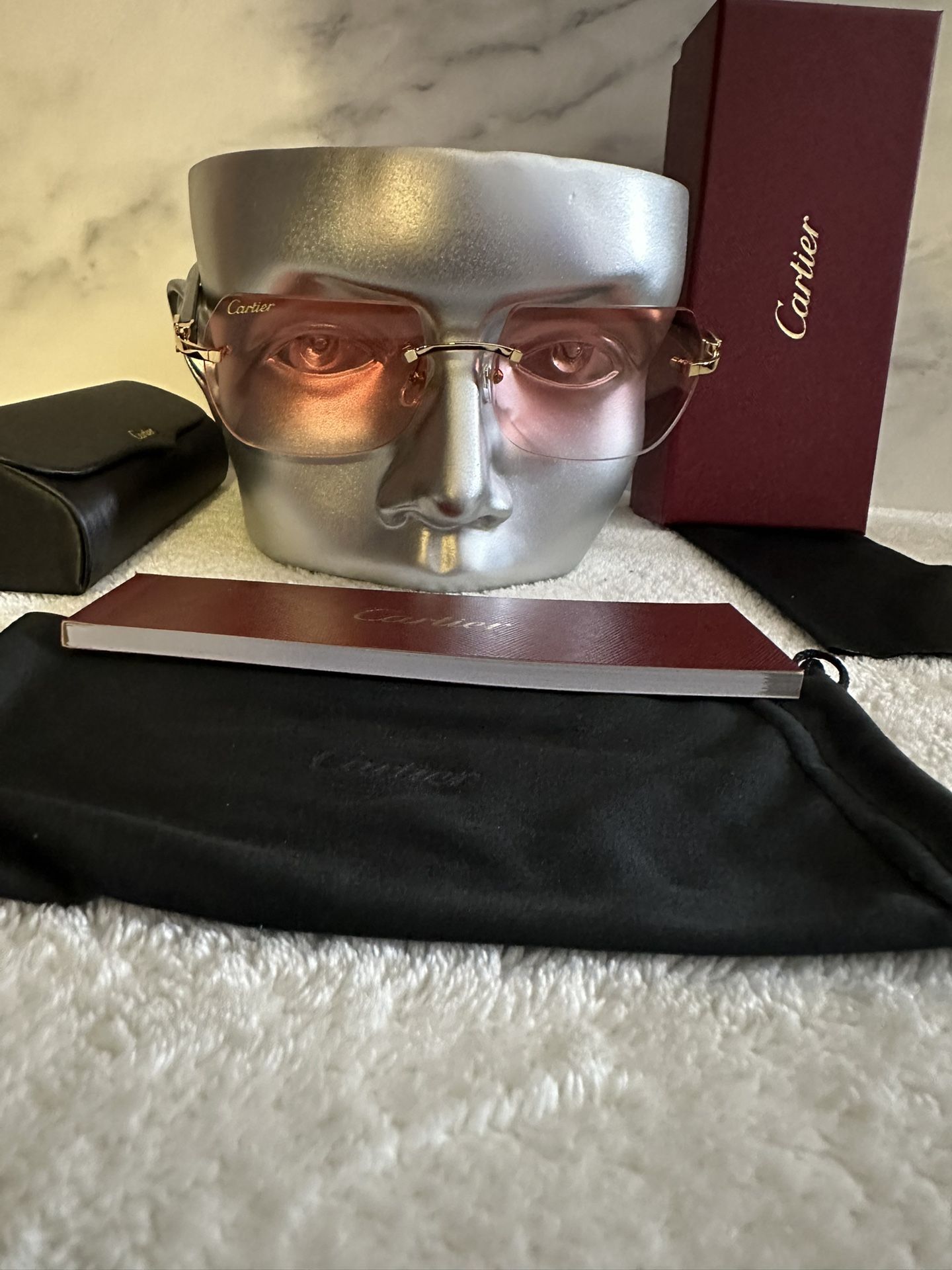 Cartier Buffalo Glasses Rose Pink Tint