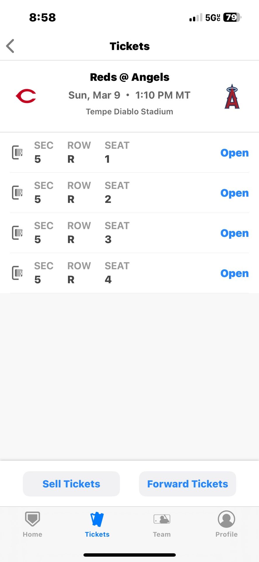 4 Tickets For Baseball Game 50 A Ticket