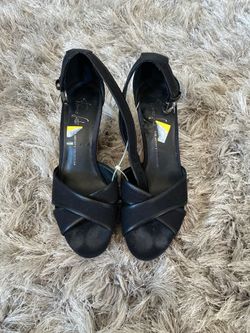 Size 8 Black Wedges cork heel