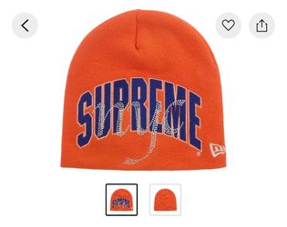 Supreme KNICKS New Era Rhinestone Beanie (SS26) Orange