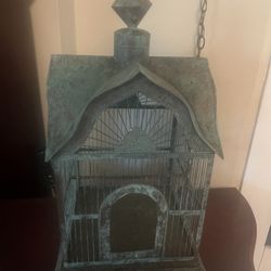 Large Patinated Copper Pagoda-Top Aviary Cage – Architectural Showpiece