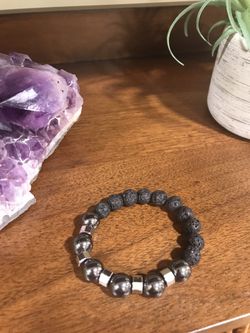 Men’s Lava and Hematite Bracelet