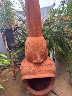 Terracotta Clay Chiminea Outdoor Fireplace
