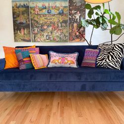 Joybird Korver Sofa / Couch – Royal Blue Velvet – Excellent Condition