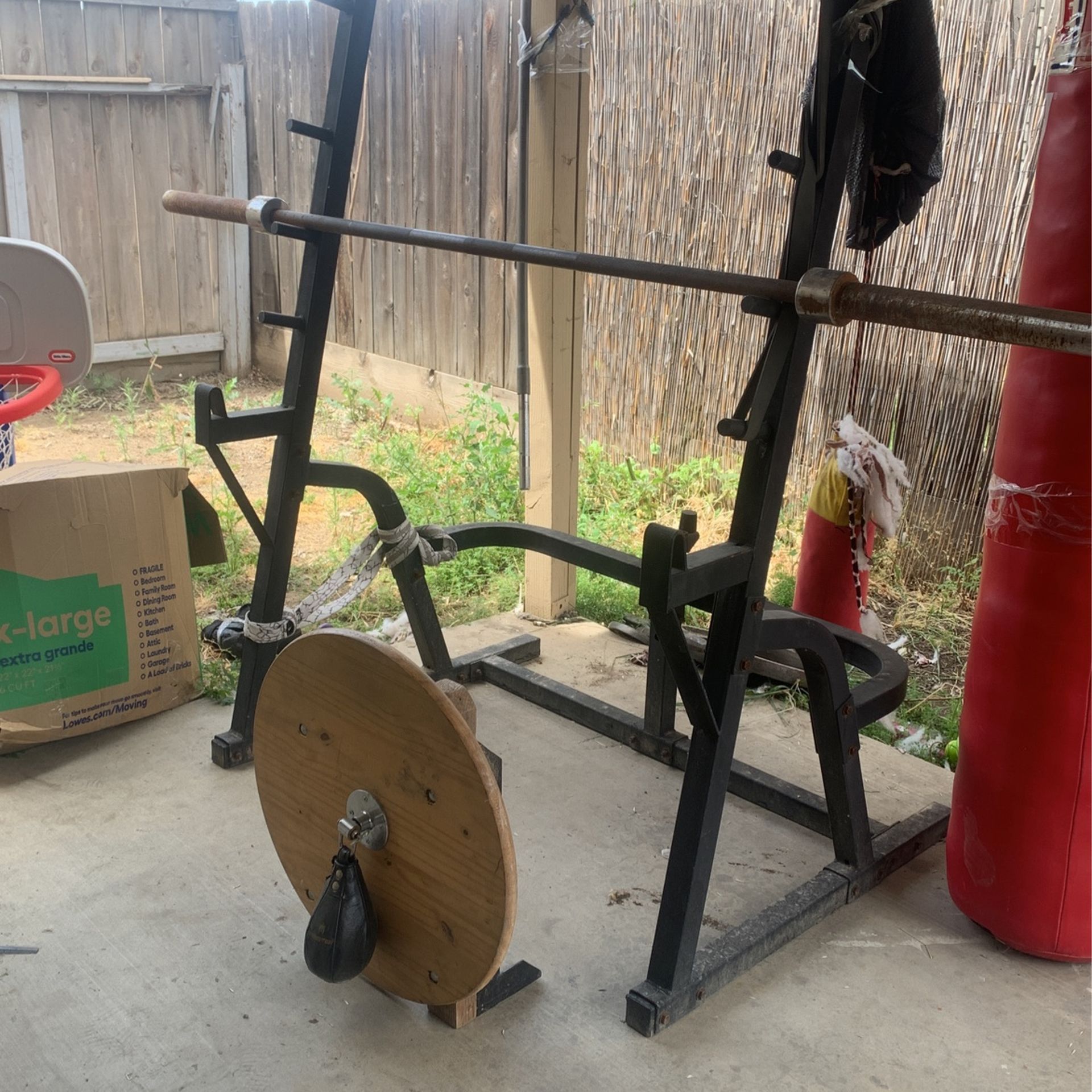 Squat Rack And Speed Bag