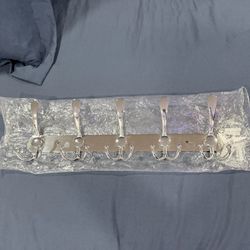 Silver wall hook - holds 5 pieces