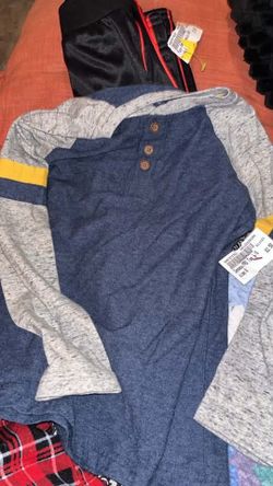 Blue Henley Long Sleeve Shirt