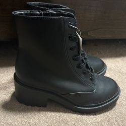 Black High Heel Combat Boot