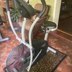 Air-Resistance Exercise (Fan) Bike With Dual Action Handlebars