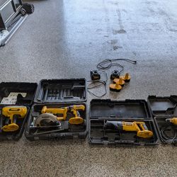 DeWalt Tool Set w/chargers, battery, and hard cases