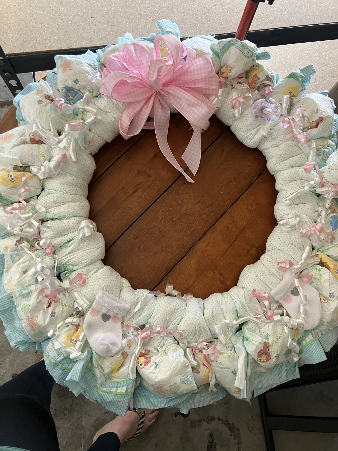 Diaper Wreath, Baby Girl