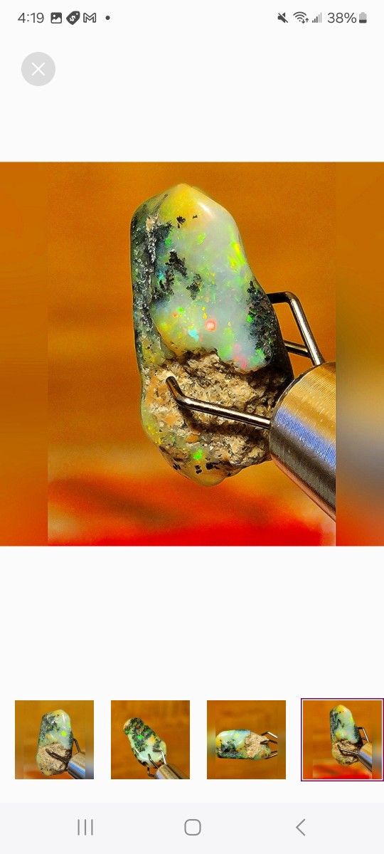 2.80ctw Natural Australian Blue Fire Opal Polished Rough Crystal