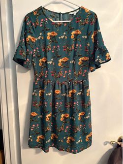 Speechless green floral dress with bell sleeves
