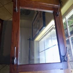 Antique Beveled Mirror 18 X 24 Hang Hats