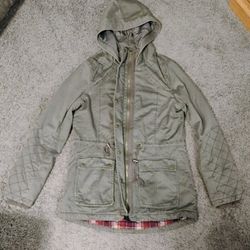 Womens S/P Slim/Petite Prince & Fox Olive Green Quilted Utility Jacket