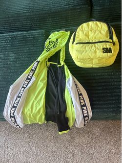 Steve Madden bag and wallet with Pink neon green  windbreaker