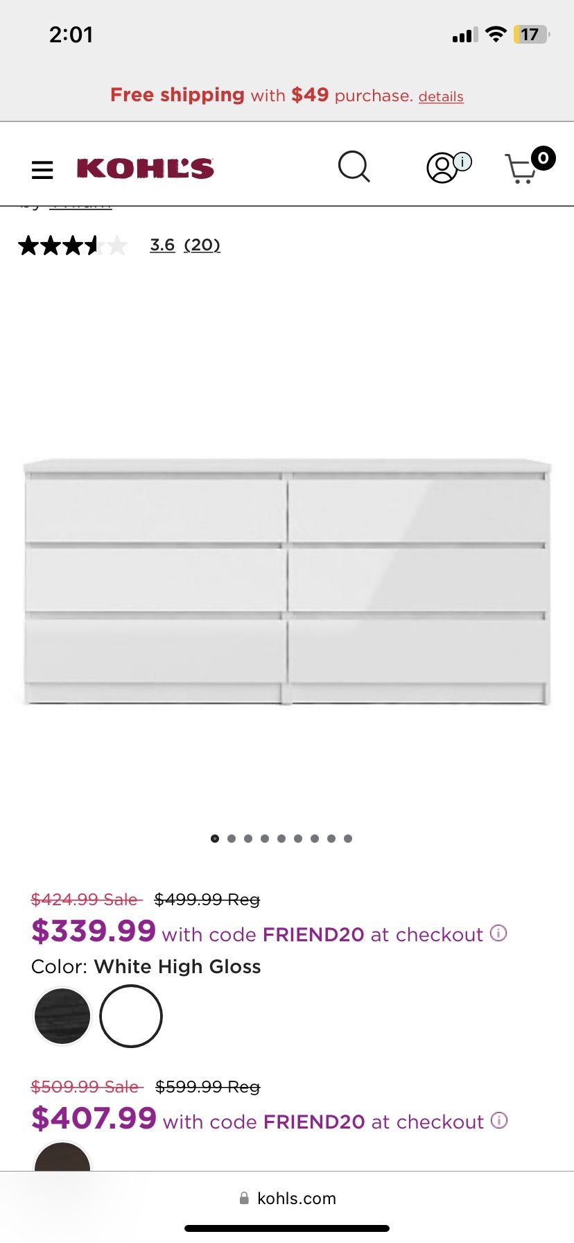 Tvilum Scottsdale 6-Drawer Double Dresser