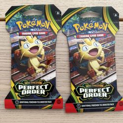 pokemon mega evolution perfect order sleeved booster pack lot of 2