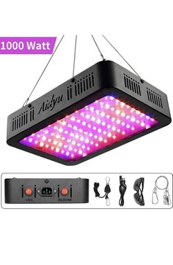 1000W LED Grow Light, Full Spectrum Growing Lamps for Indoor Hydroponic Greenhouse Plants with Veg and Bloom Switch, Dual Chips, UV & IR, Adjustable