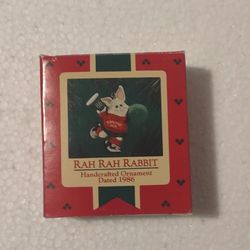 1986 Hallmark Rah Rah Rabbit Ornament
