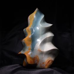 FLAME OF OCEAN JASPER crystal geode