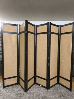 Oriental Furniture Kimura Wooden Screen – 6 Panel, 6 Ft Tall