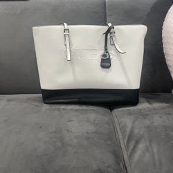 GUESS Two-Tone Black and White Tote