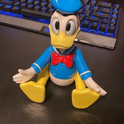 VTG Disney Schmid Donald Duck Yankee Doodle Music Box Ceramic Figurine 8" WORKS 