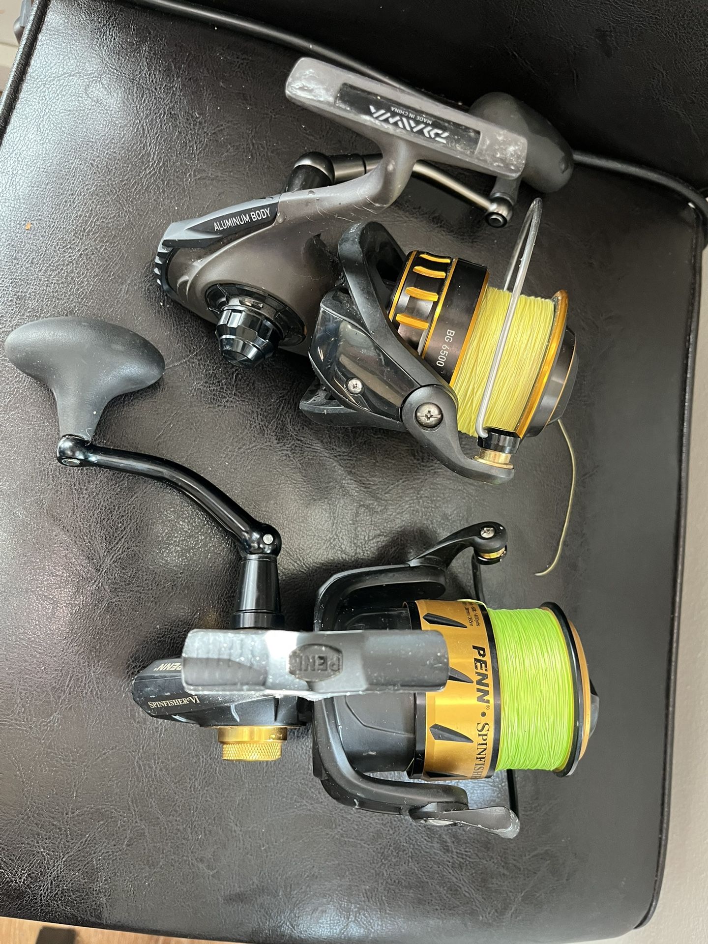 Two surf fishing reels
