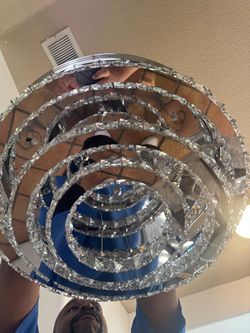 Multi-Ring Crystal LED lights Chandelier and retractable fan New with remote . $85 each