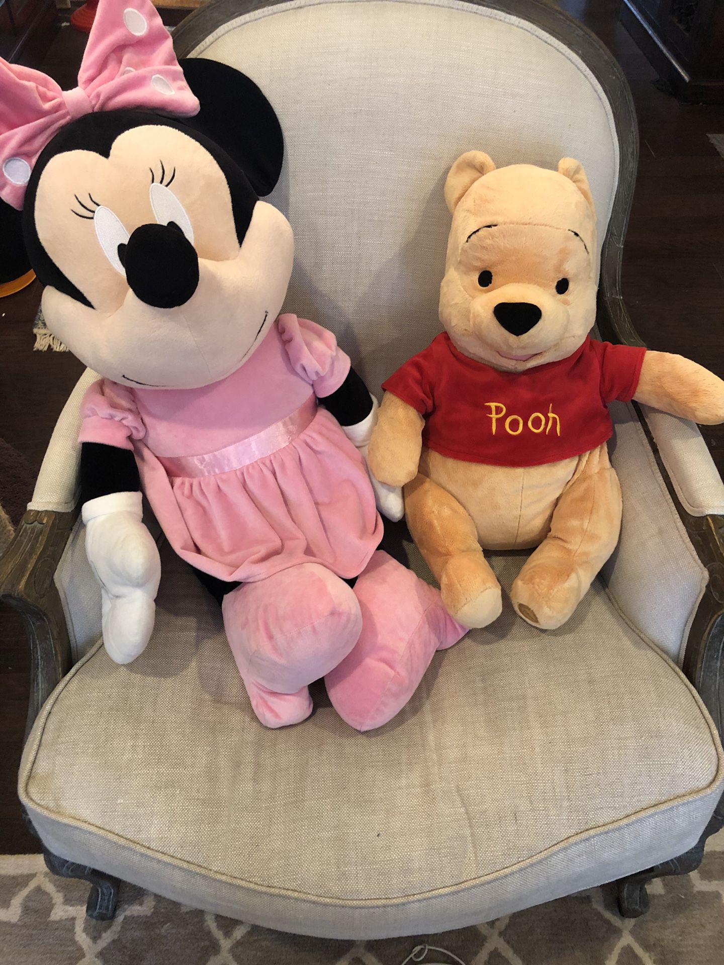 Giant Disney Store Minnie Mouse & Large Winnie the Pooh