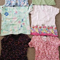 6 Scrub Uniform Tops For $20