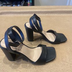 New Black Open Toe Heals - 7-1/2M