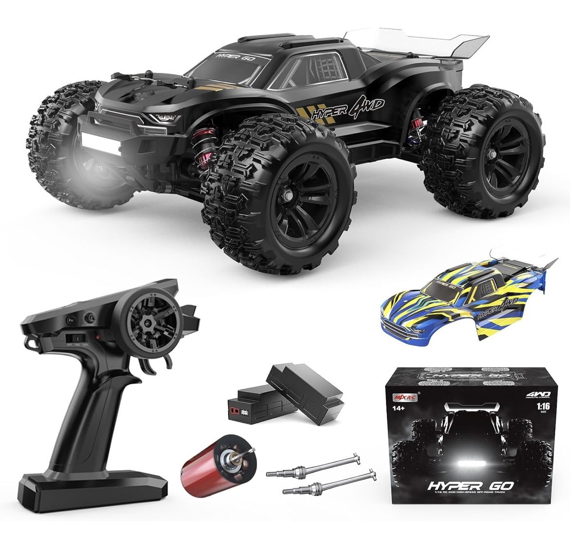 HYPER GO H16BM 1/16 RTR Brushless Fast RC Car, Max 42mph