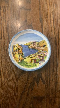 Ceramic Hand Painted decorative plate made in Italy
