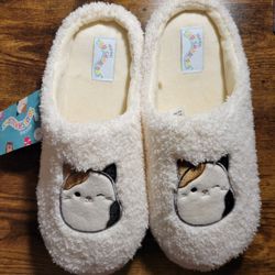 Squishmallows Furry Slippers- Cam The Cat BRAND NEW W TAGS